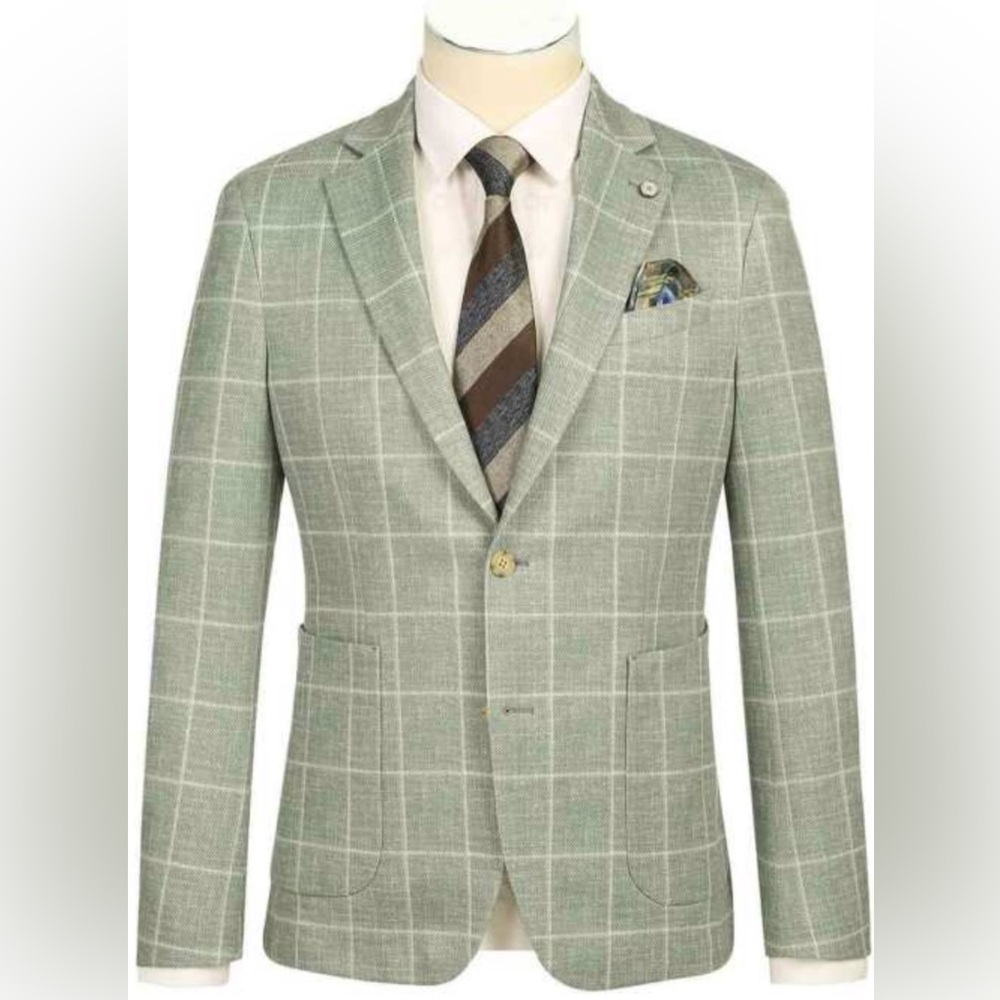 Slim Fit Light Green Sports Coat